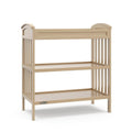 Graco Benton Changing Table with Bonus Water-Resistant Changing Pad (Driftwood) - GREENGUARD Gold Certified, Includes Diaper Change Pad with Safety Strap, 2 Open Storage Shelves for Organizing