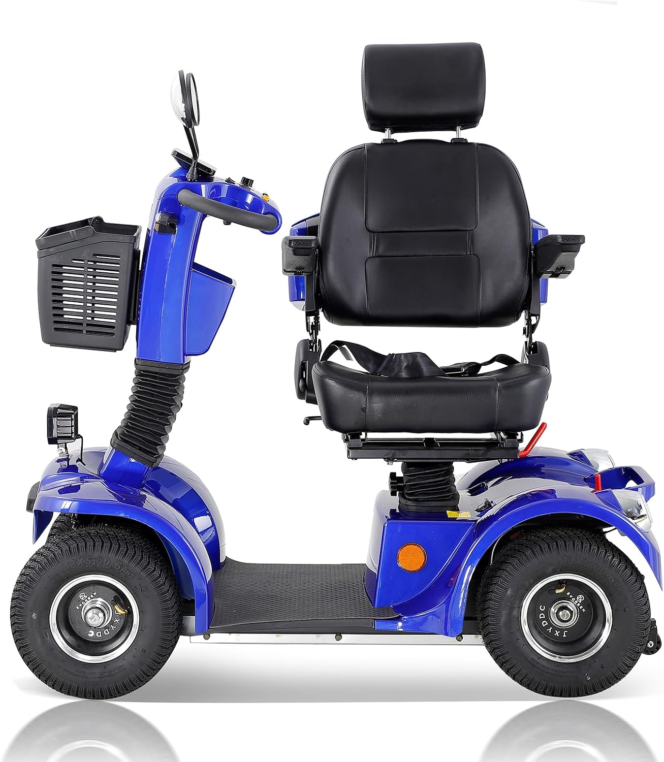 Mobility Scooters for Seniors & Adults 400 Lb Weight Foldable,Heavy Duty Powered Scooter with Electromagnetic Brake,Portable All-Terrain Disability Mobile Electric Wheelchair,Storage Box,Blue