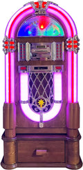 Arkrocket Full Size Jukebox Vinyl Record Player Bluetooth USB SD CD Player Radio Retro Turntable Classic Jukebox (Taurus II + Stand - Oak)