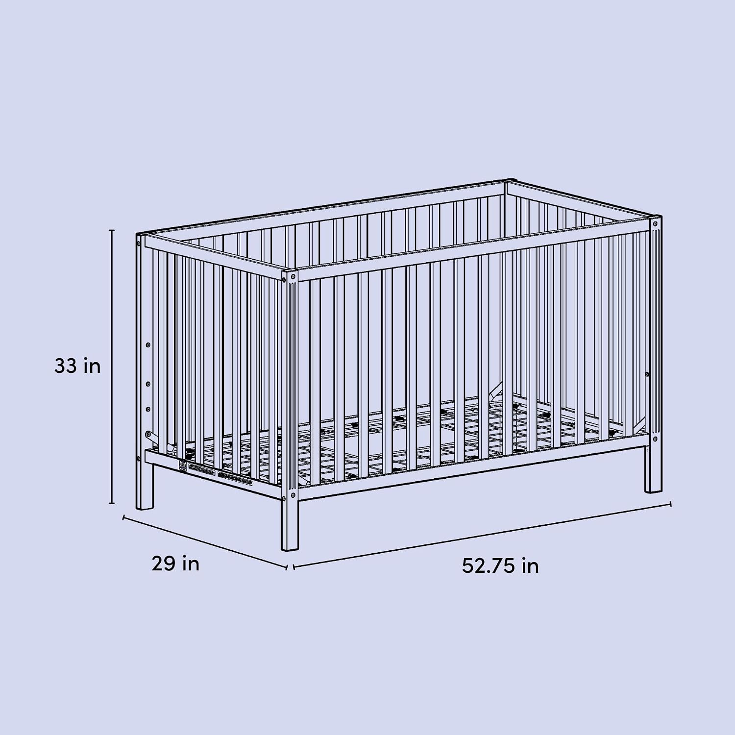 Storkcraft Morningside 5-in-1 Convertible Crib – GREENGUARD Gold Certified, Fits Standard Crib Mattress, Converts to Toddler Bed, Daybed and Full Bed, 4 Adjustable Mattress Heights (Sage)