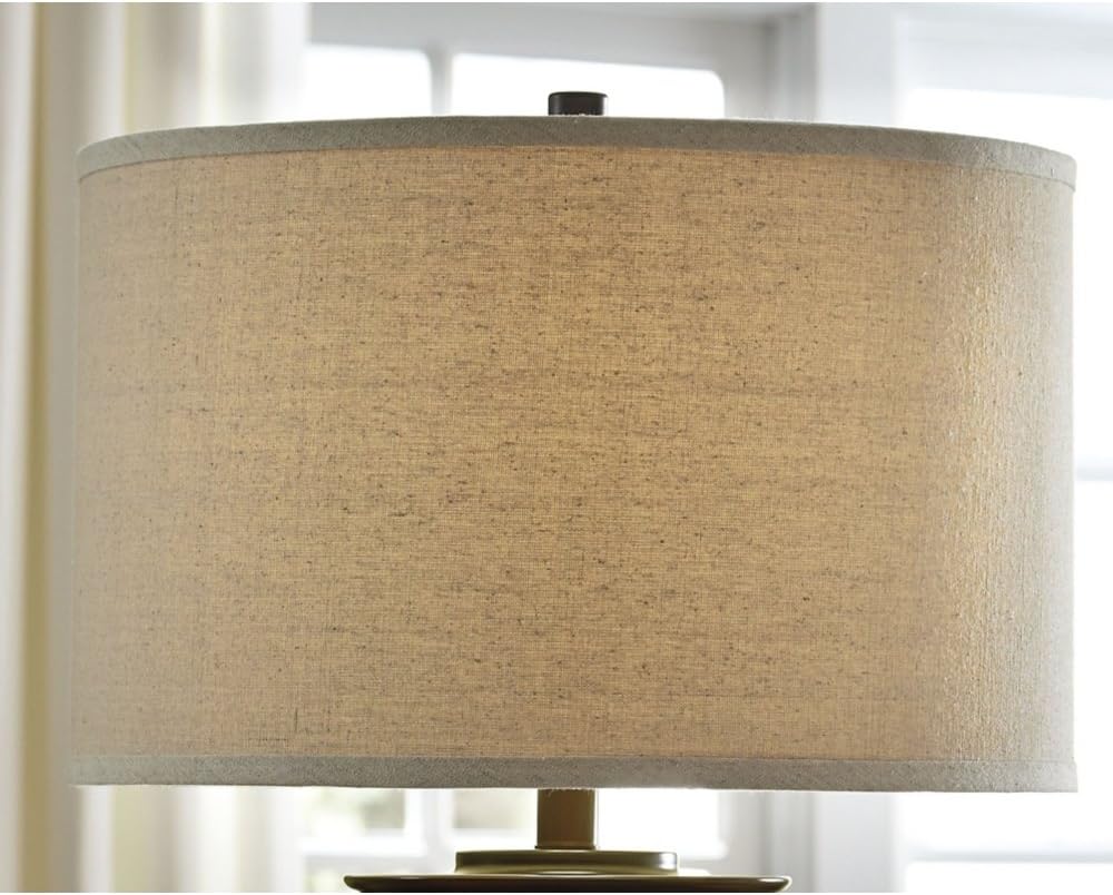 Signature Design by Ashley Tailynn Modern 25.25' Glass Table Lamp with Hardback Shade, Clear