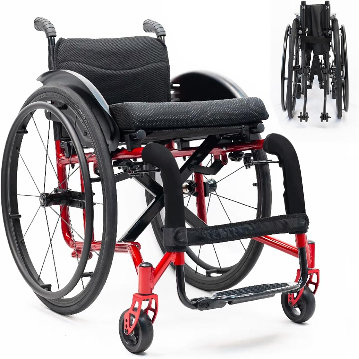 Light Wheelchair,Folding Wheelchair For Adults,Lightweight Foldable Wheelchair,Aluminum Alloy Wheelchair,Compact Wheelchair,Sports Folding Transport Wheelchair,All - Terrain Wheelchair(Size:36cm/14.2i