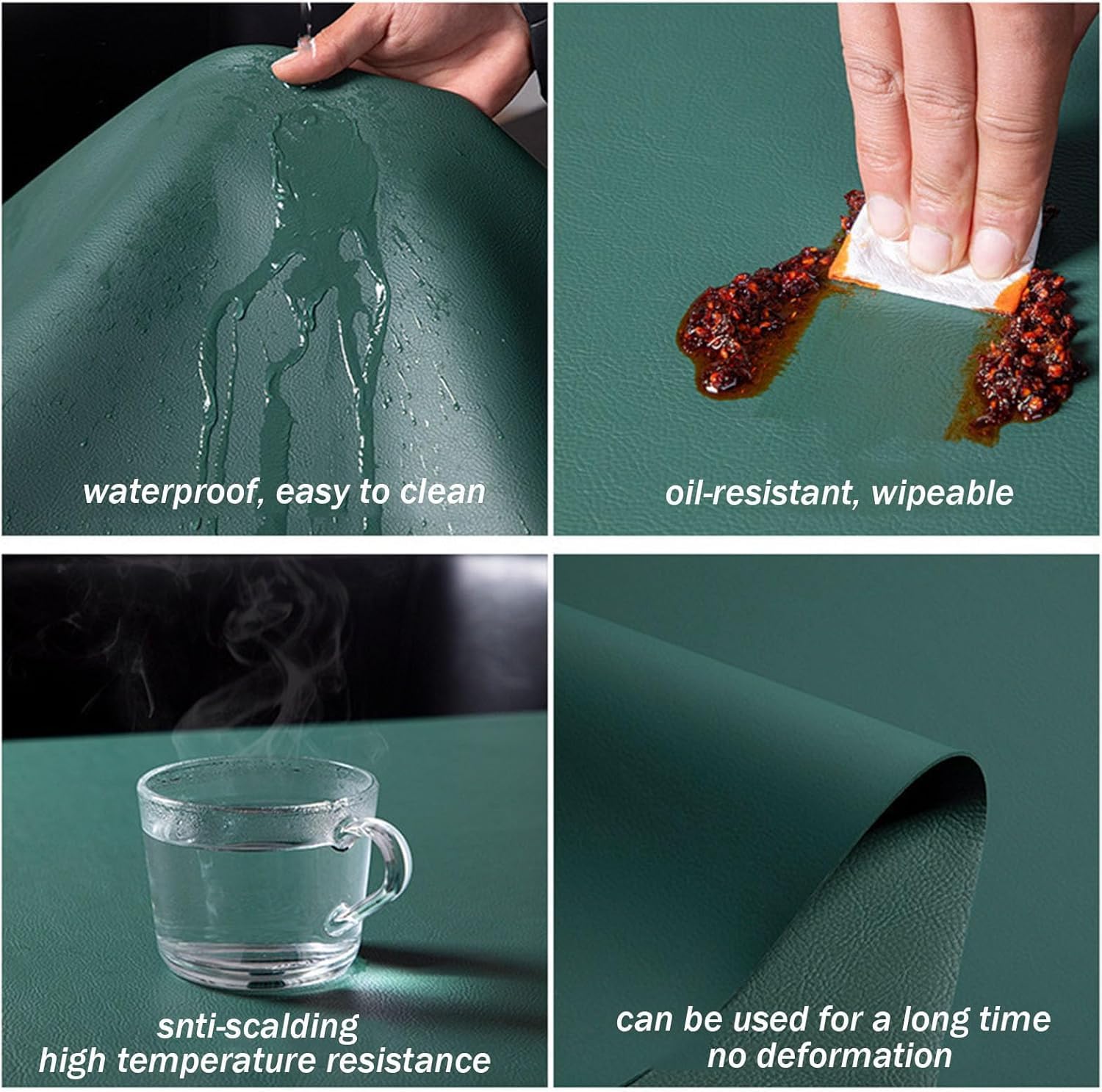 Imitation Leather Round Tablecloth Restaurant Can Wipe Vinyl Protective Pad Heat-Resistant Table Cover(120cm)