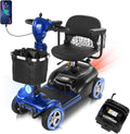 20-45 Miles 4 Wheels Mobility Scooter for Seniors/Adults Up to 300LBS,350W Electric Wheelchair Detachable Lithium Battery,Dual Baskets,Rotating Seat,with Taillight, USB Charging