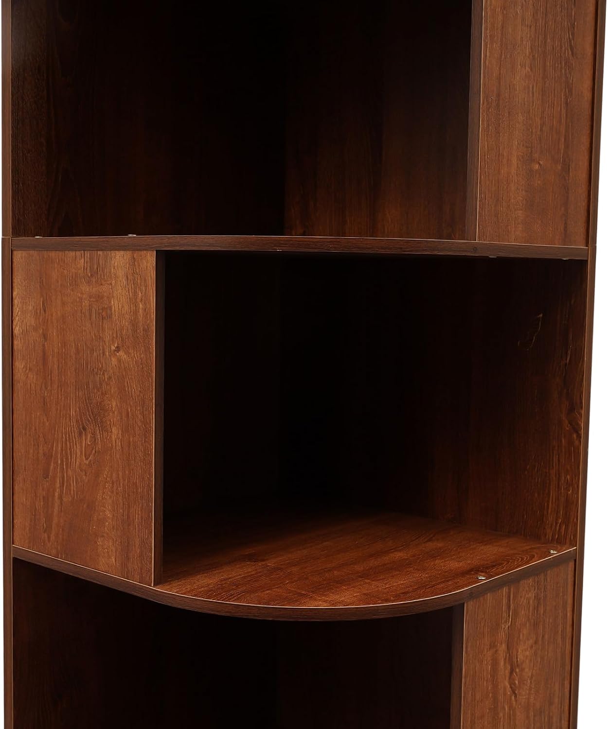 6 Tier Bookshelf Tower, 69.29'' Tall Floor-Standing Bookcase Display Cabinet, Wood Corner Book Shelf Organizer, Standing Bookshelf for Bedroom, Living Room, Study Room (Brown)