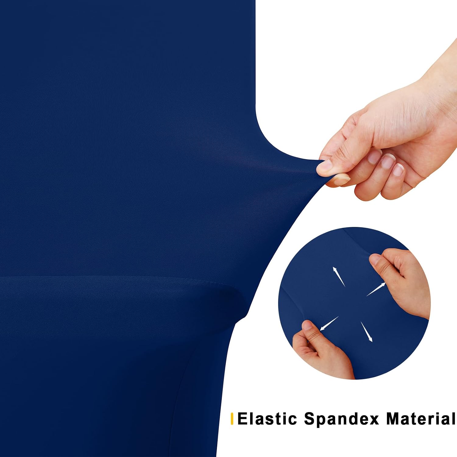 Smiry 12 Pack Spandex Table Cloth 6FT, Elastic Fitted Stretch Tablecloths, Washable and Wrinkle Free Rectangular Patio Table Cover for Outdoor, Wedding, Banquet & Parties (Navy, 72Lx30Wx30H Inch)