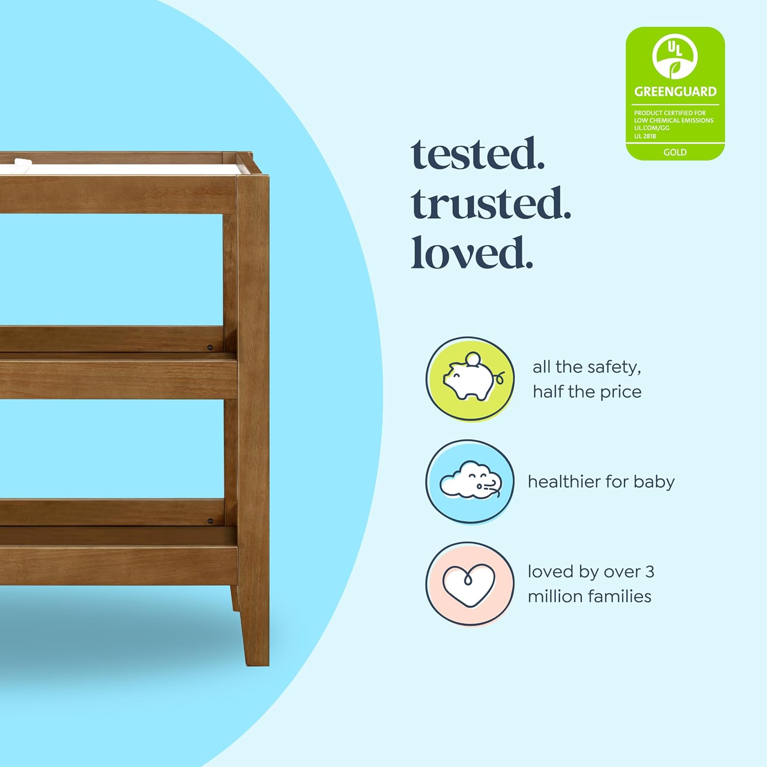 Carter's by Davinci Colby Changing Table in Walnut, GREENGUARD Gold Certified