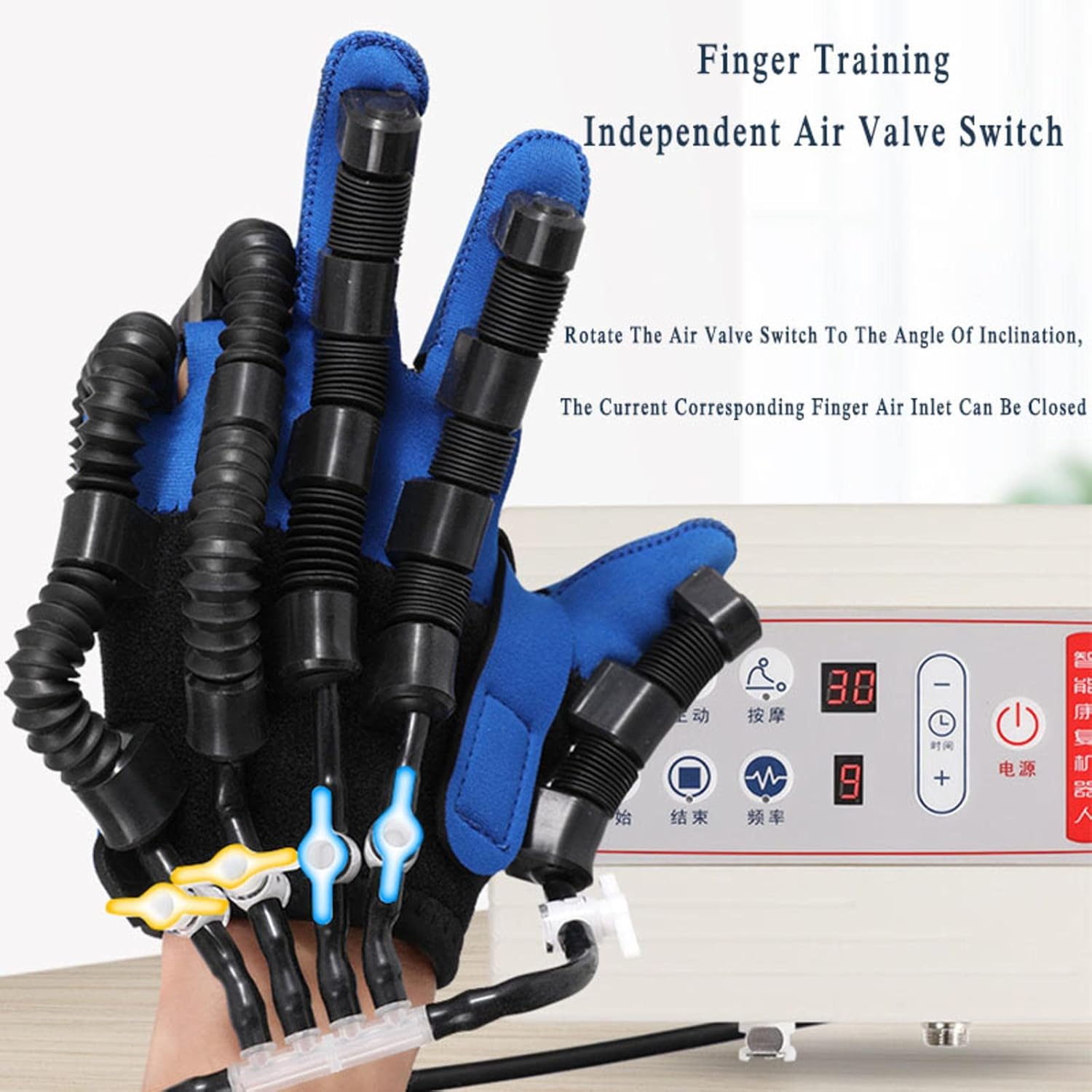 Rehabilitation Robot Gloves Protector Exoskeleton Manual Training for Stroke Hemiplegia Hand Function Recovery Relief Finger Cramps,Left-M
