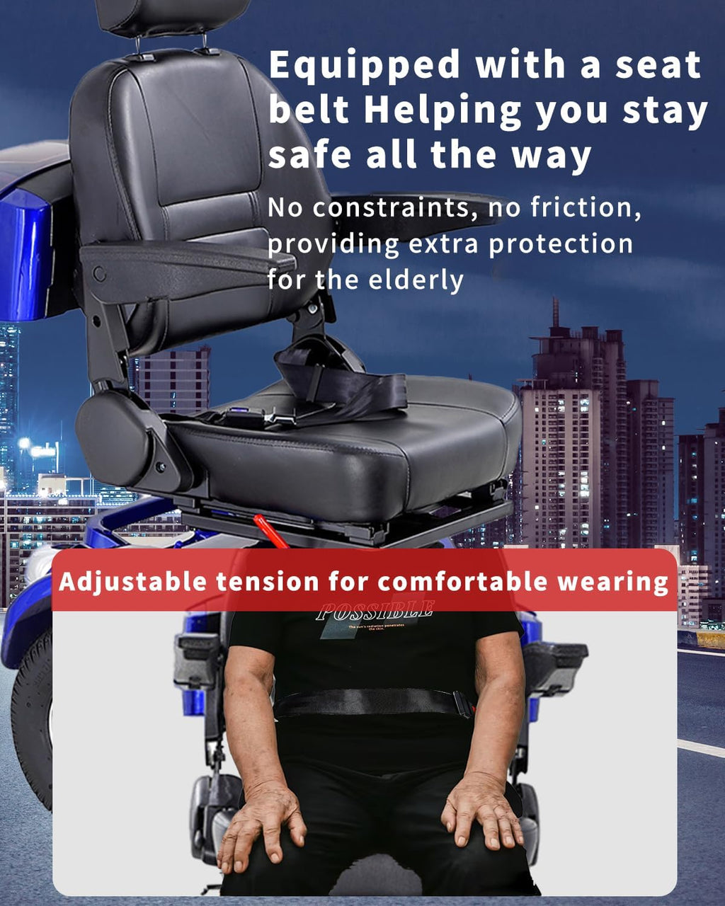 All Terrain Mobility Scooter for Seniors,Heavy-Duty 4 Wheel Mobility Scooters Mobility Scooter,Handicap Scooters for Adults with 3-Speed Travel Long (Blue)