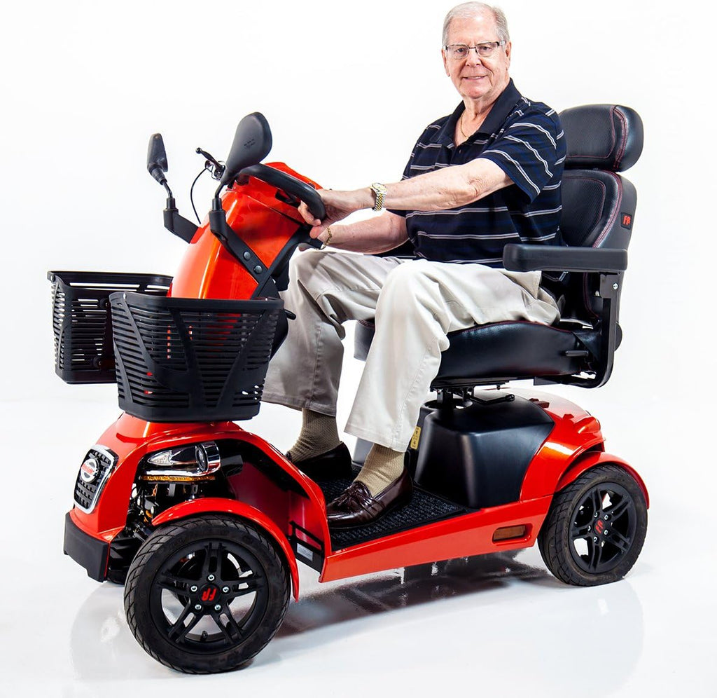 Freerider FR1 Mobility 4-Wheel Sporty Heavy Duty Rugged Scooter (Crimson Red)