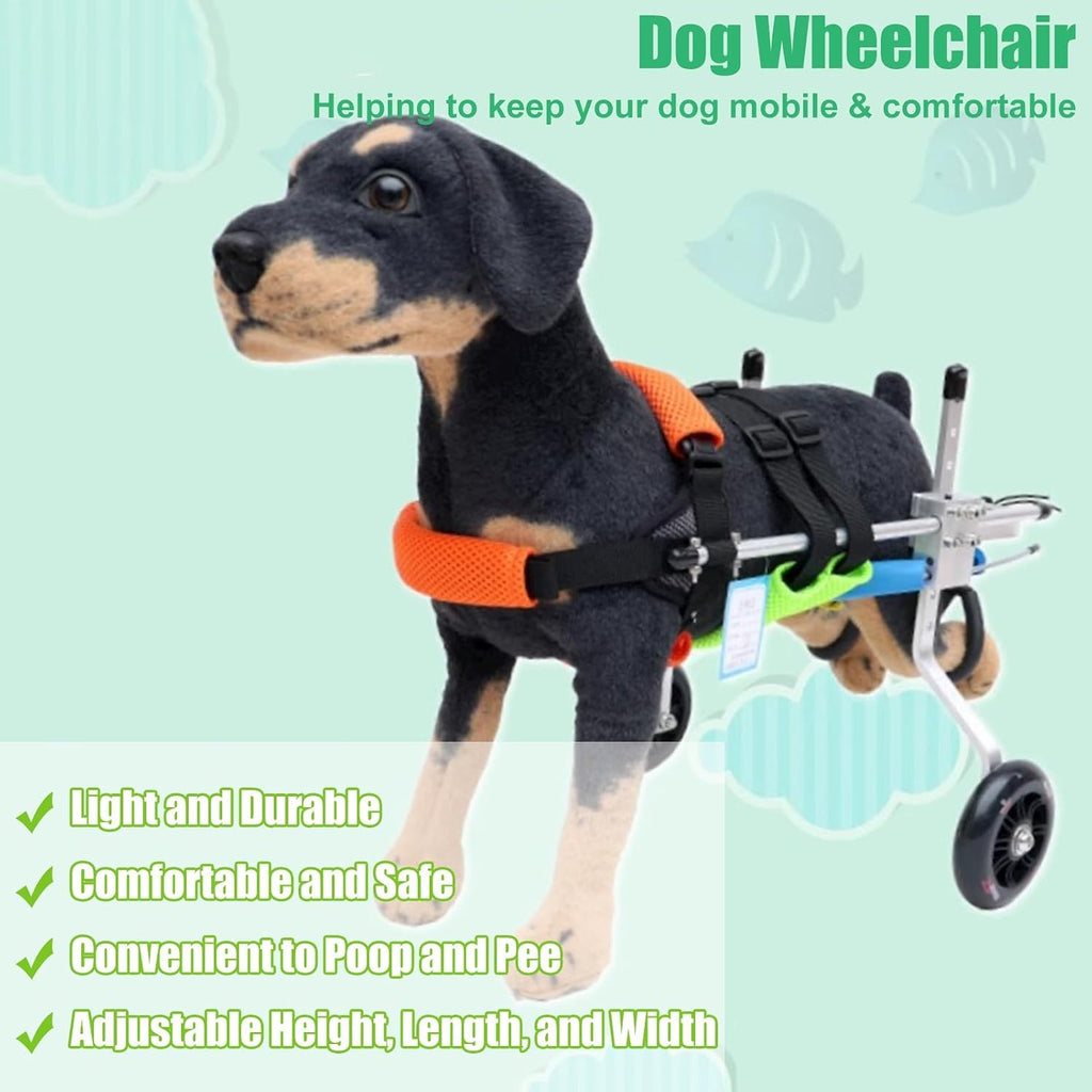 Dog Wheelchair Rehabilitation Aid, Pet Assisted Walk Wheelchair for Rear Support, Dog Rehabilitation Training Cart, Dog Scooter with Paralyzed/Disability/Injured Hind Legs