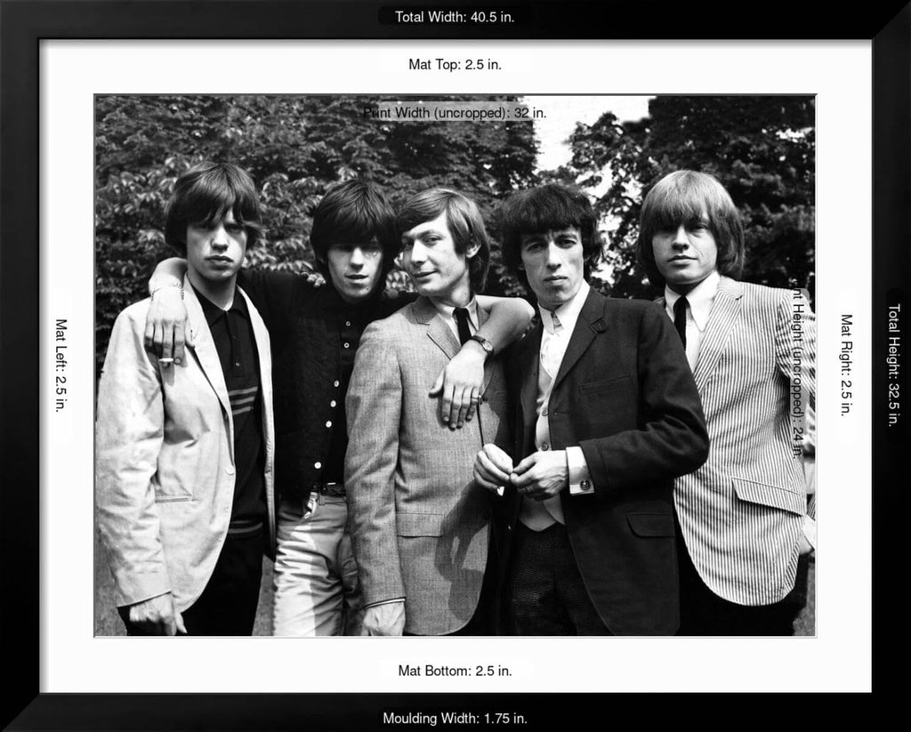 Art.com Wall Photo Rolling Stones, 1964 on Black Frame by Associated Newspapers, 40' x 32'