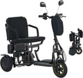 3-Wheel Folding Mobility Scooter Foldable Lightweight Electric Scooter for Adults & Seniors, Detachable Lithium Battery, Long Range 28 Miles, 3-Speed, with Rearview Mirror & Turn Signal (Black)