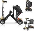 Ultra Light Folding Mobility Scooters for Adults Seniors - 37.5 lbs - 4 Wheel Electric Scooters Airline Cruise Approved for Travel, All Terrain Motorized Scooter, 275 lbs Capacity, Gold