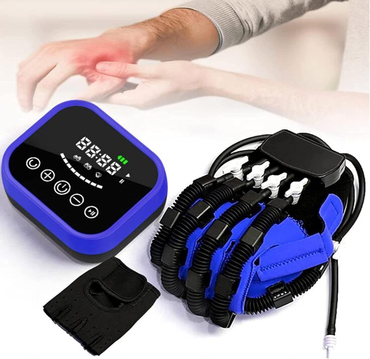 Disability Aids Rehabilitation Equipment Finger Straightening Brace Guard for Stroke People Finger Wrist Training,Right-L