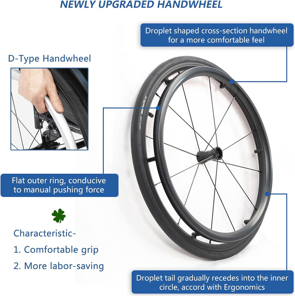 Folding Sports Portable Wheelchairs,Transport Wheelchair,Manual Wheelchair,Aluminum Alloy Wheelchair,Lightweight Wheel Chair For Adults,Quick Release Rear Wheels,Anti-Tip Wheels(Size:Seat width 34cm/1
