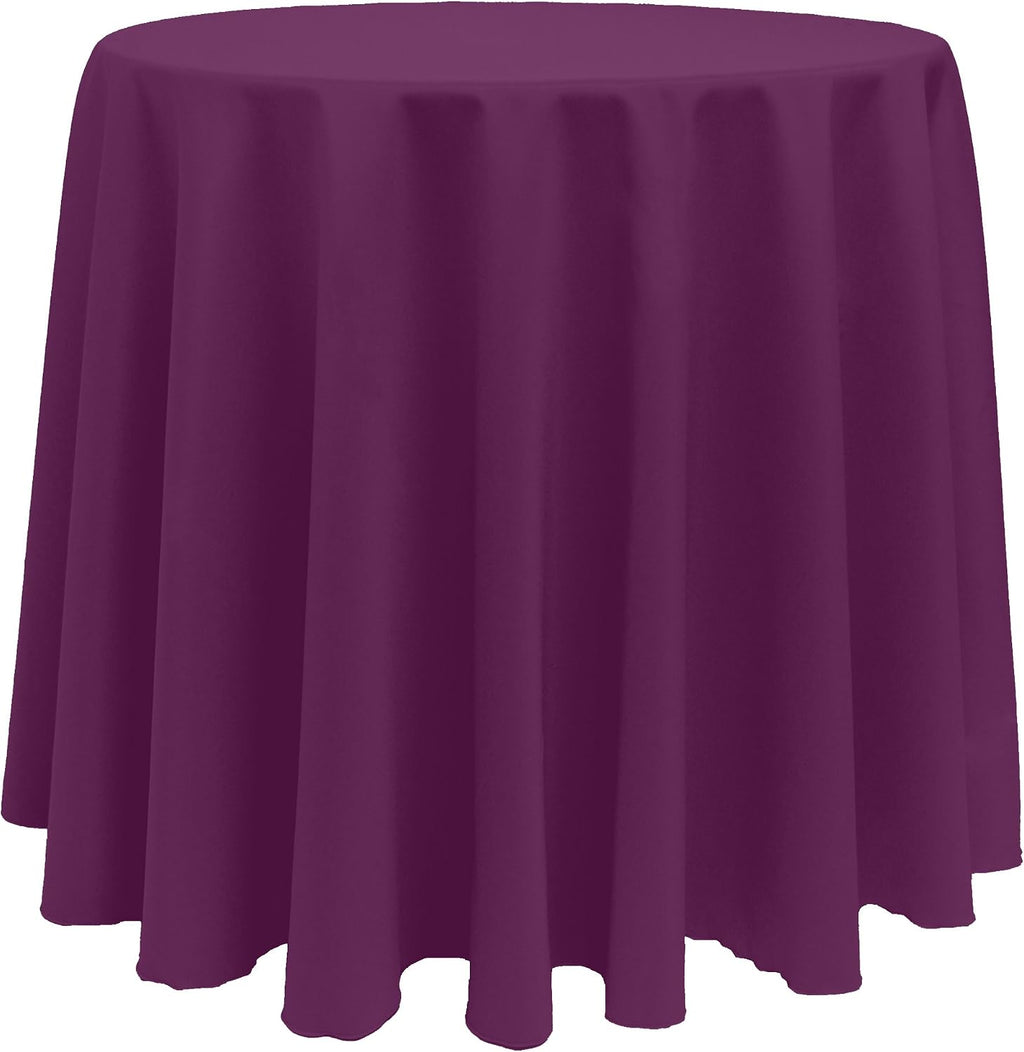 Ultimate Textile 90in Round Tablecloth - Polyester Table Cover with Seamless Design, Machine Washable, Stain & Wrinkle Resistant for Weddings - Aubergine, 3 Pack
