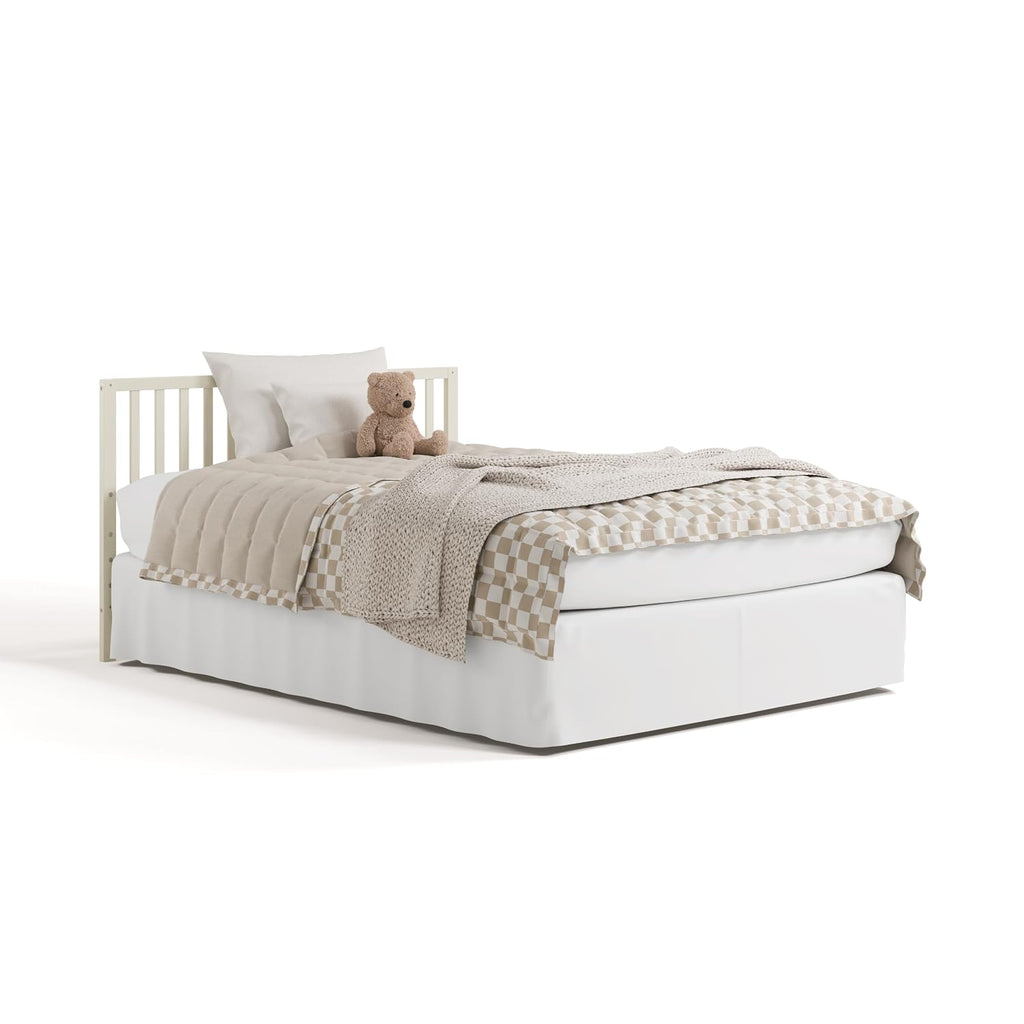 Storkcraft Morningside 5-in-1 Convertible Crib – GREENGUARD Gold Certified, Fits Standard Crib Mattress, Converts to Toddler Bed, Daybed and Full Bed, 4 Adjustable Mattress Heights (Frosted Oat)