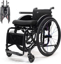 Foldable Aluminum Wheelchair,Folding Sports Wheelchair,Transport Wheelchair with Handbrakes,All-Terrain Ultra Lightweight Wheelchair,Wheelchairs for Adults,Anti-Tip Wheels(14.1in/36cm)