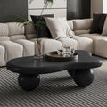 40' Cloud Coffee Table for Living Room Irregular Coffee Table Modern Unique Coffee Tables Low Cute Center Tables with Ball Legs for Small Space Apartment Cream Black