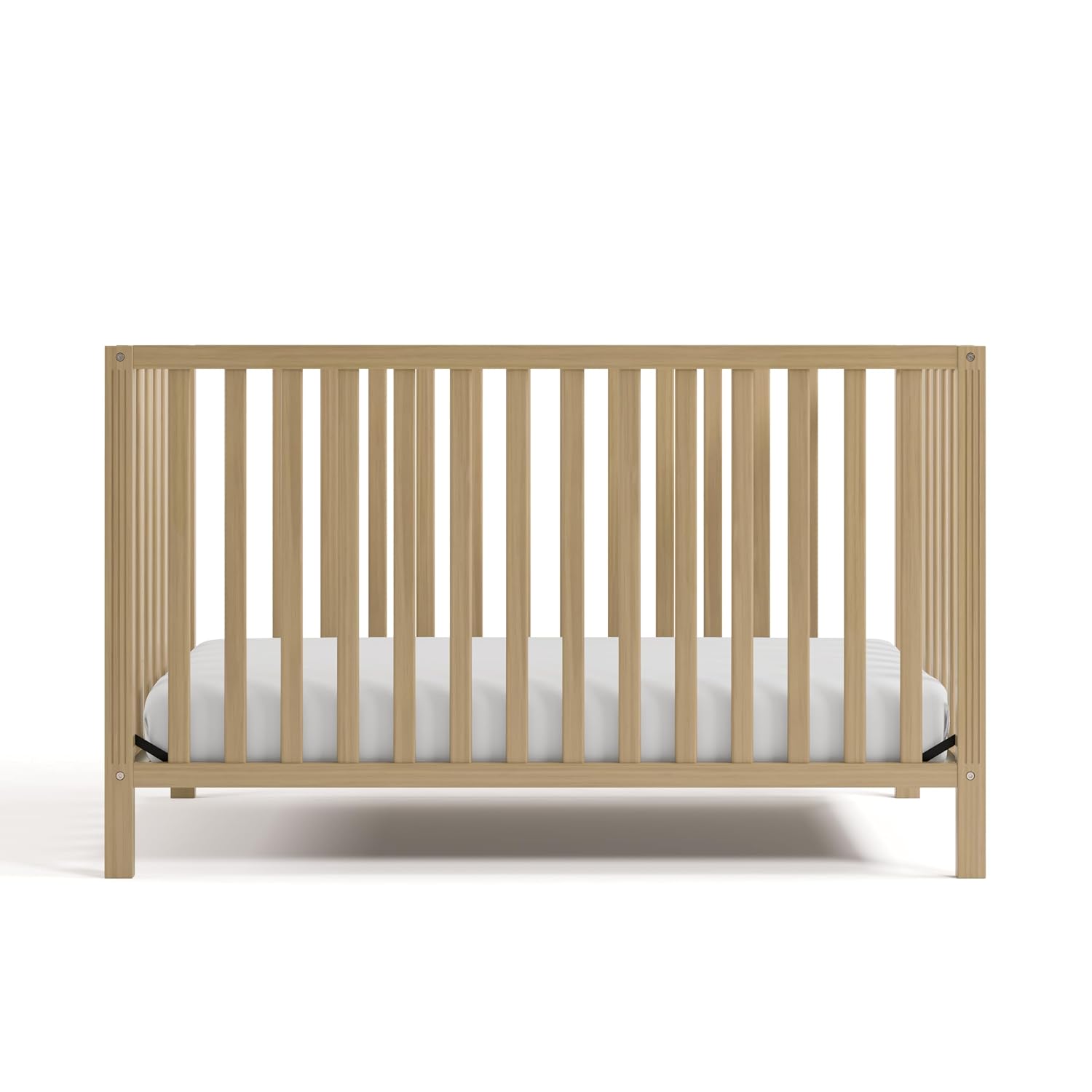 Storkcraft Morningside 5-in-1 Convertible Crib – GREENGUARD Gold Certified, Fits Standard Crib Mattress, Converts to Toddler Bed, Daybed and Full Bed, 4 Adjustable Mattress Heights (Driftwood)