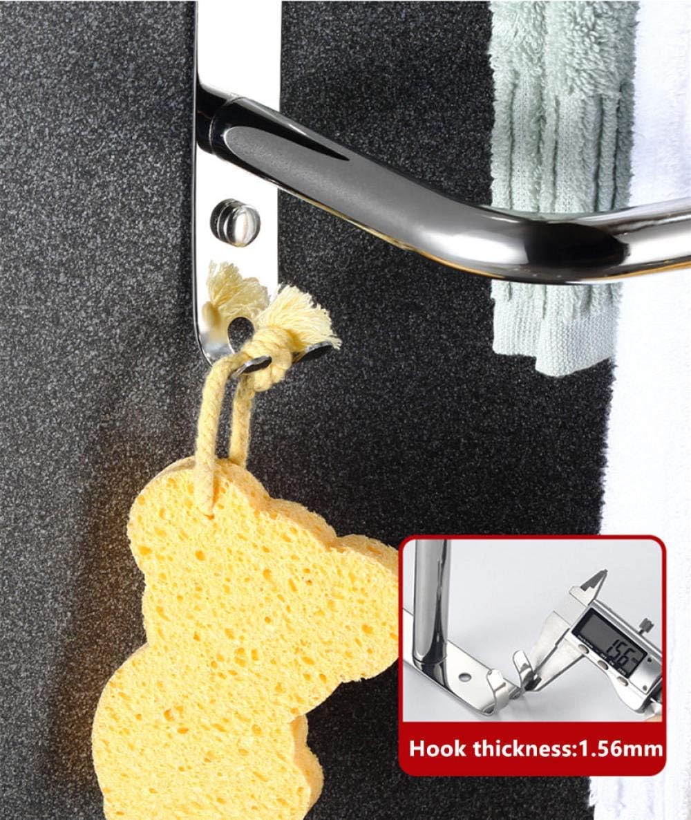 Towel Rack 304 Stainless Steel Towel Shelf Towel Rail Self Adhesive Wall Mounted Towel Bar 30/40/50-60/70/80cm for Kitchen Bathroom-Double_rod-50CM (Three Rod)