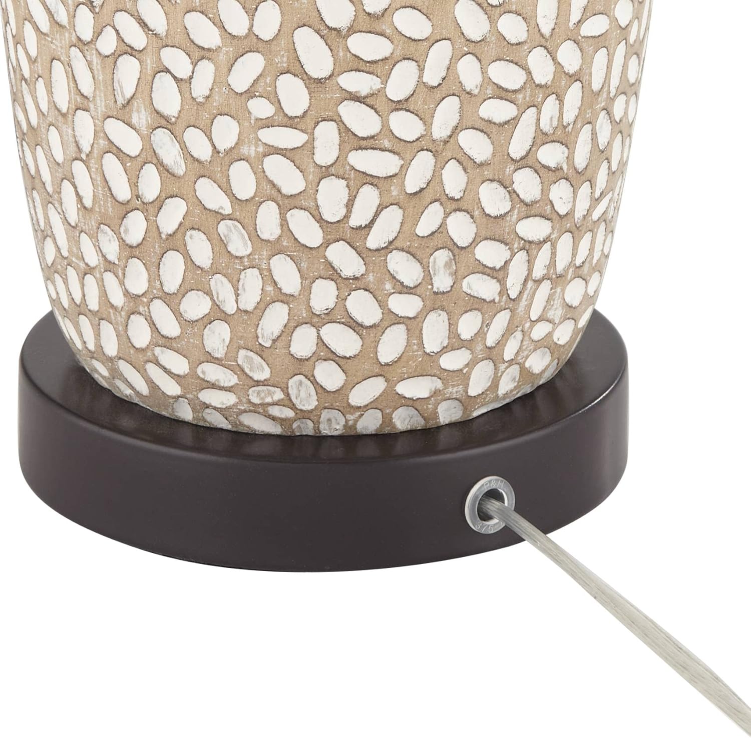 360 Lighting Anna 27 1/4' Tall Modern Coastal Table Lamps Set of 2 Beige Pebbled Fabric White Shade Living Room Bedroom Bedside Nightstand House Office Home Reading Kitchen Entryway Console Family