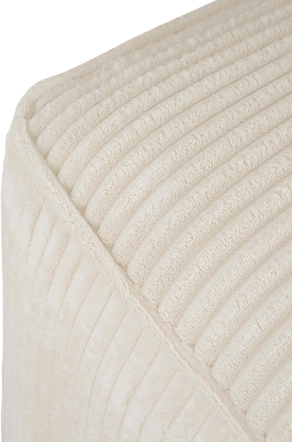 Christopher Knight Home Isa Square Ottoman Footstool, Corduroy Pouf Poufee Footrest Ottoman Large Seat, Modern Side Table for Living Room Bedroom Home Decor, Beige, 30'