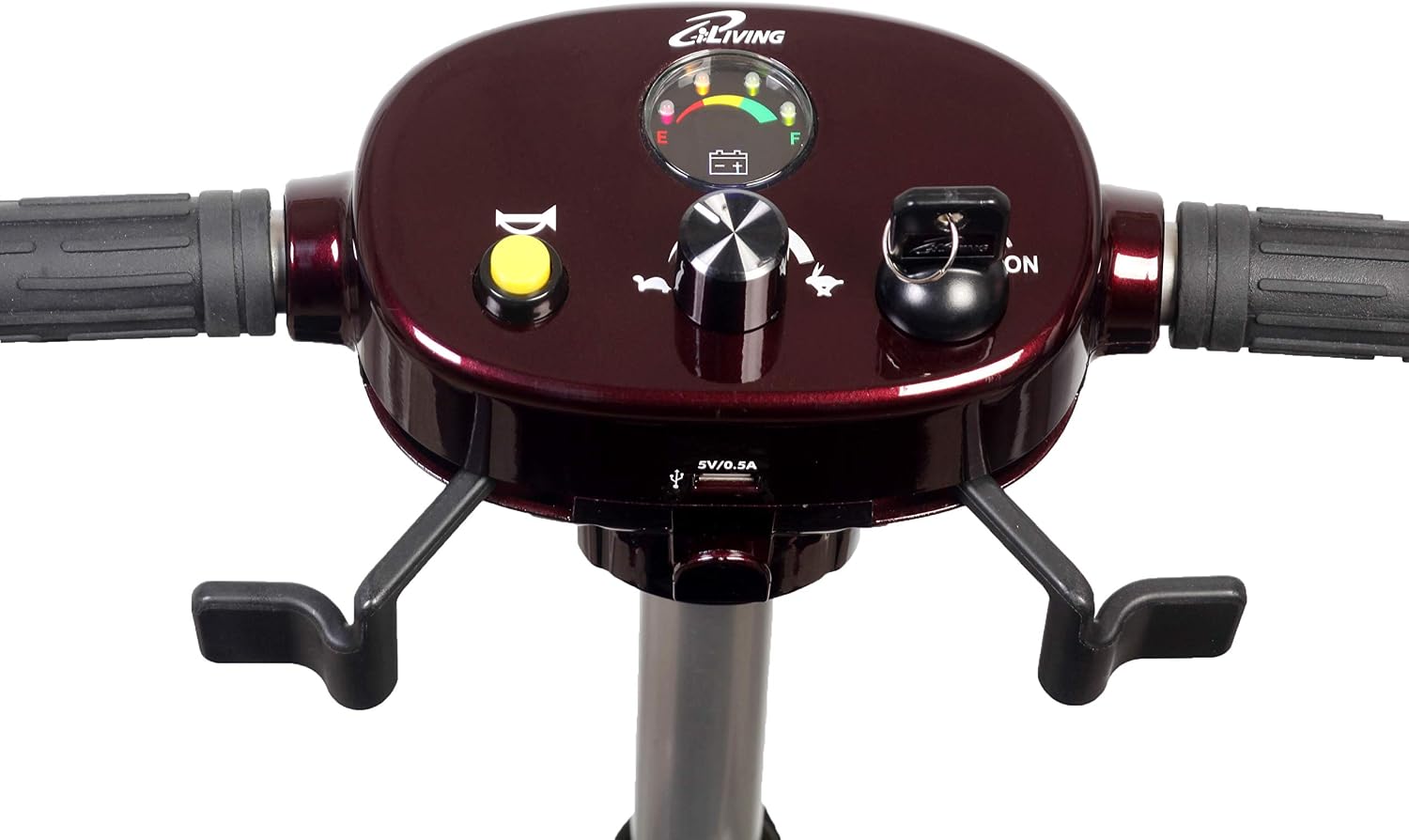 iLiving i3 Foldable Electric Scooter Mobility for Seniors and Adults, Alternative to Wheelchair, Portable and Travel Friendly – Upgraded Seat, 17 Inch, 53 Pounds (Burgundy)