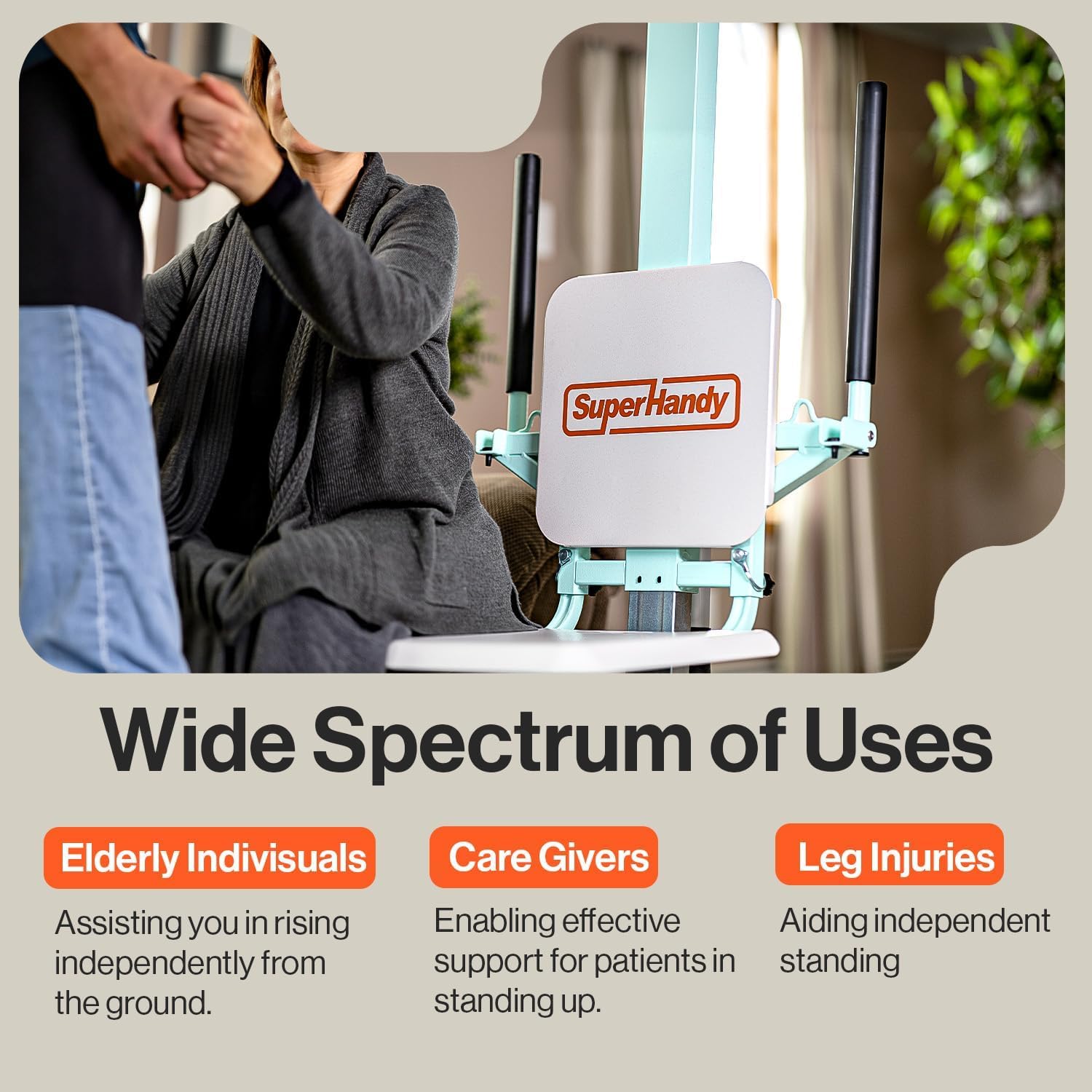 SuperHandy Passport Mobility Scooter for Adults- Foldable, 3 Wheel & GoRise FC Electric Floor to Chair Lift for Seniors and People with Disabilities - 400 Lbs Capacity [Bundle Deal]