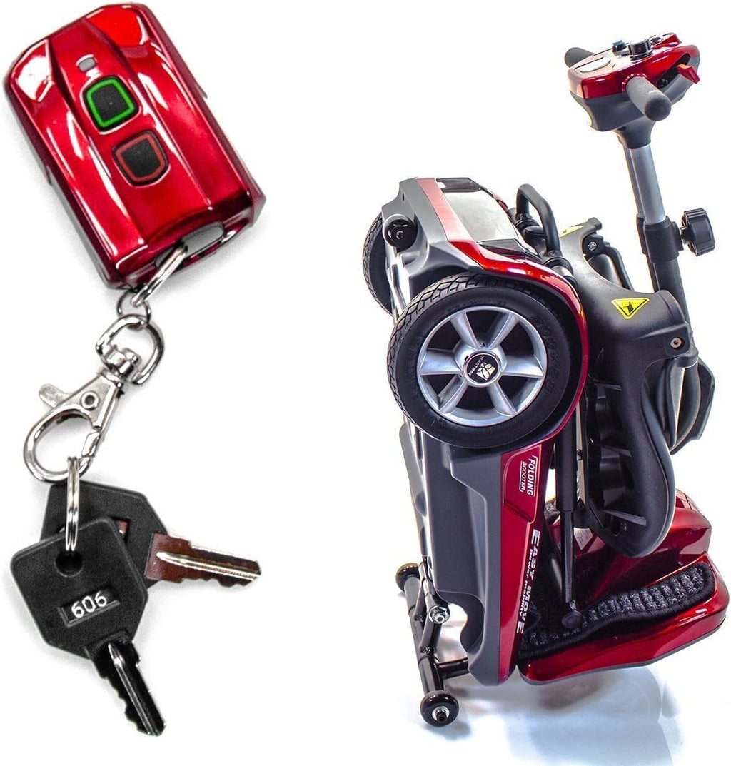 EvRider Easy Move Mobility Scooter Remote Automatic Folding, Burgundy