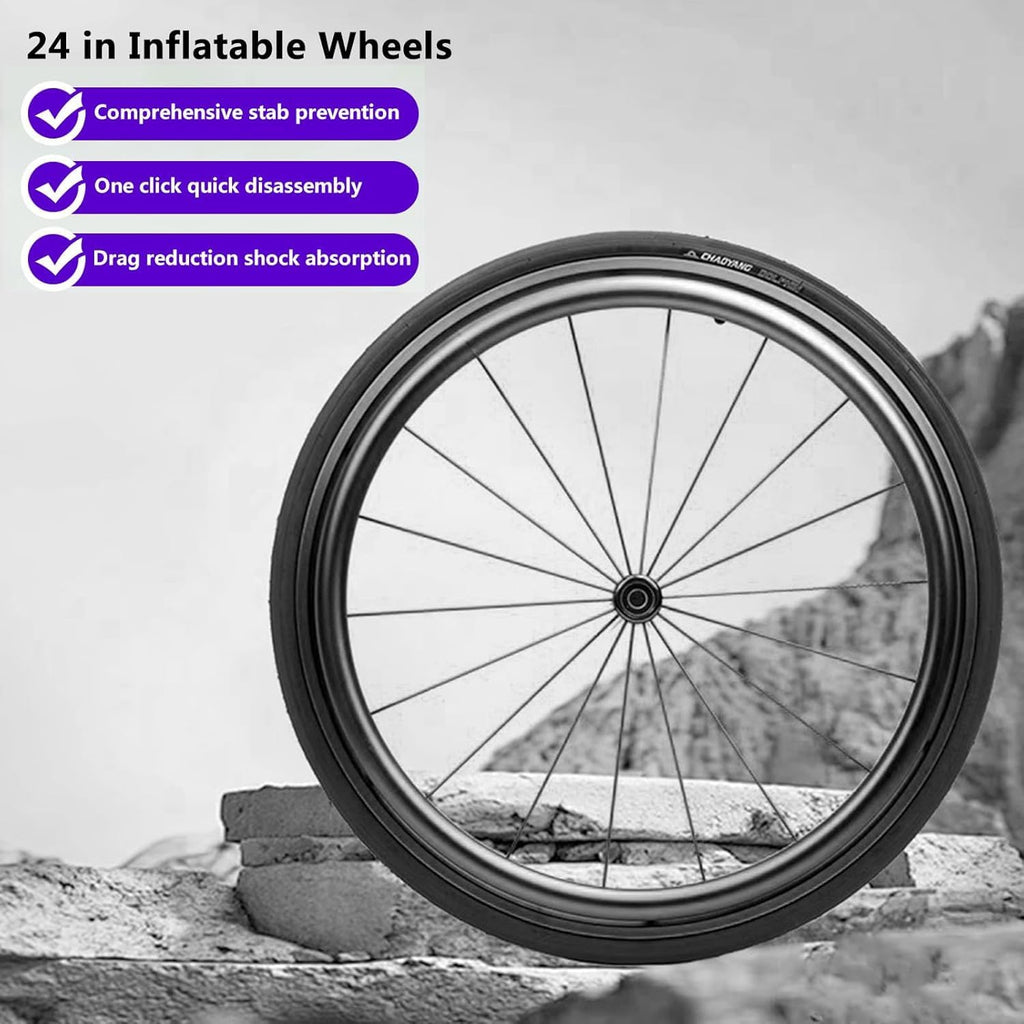 Wheelchair For Adults,Folding Lightweight Sports Wheelchair With Armrests,All-Terrain Aluminum Alloy Wheelchair,Adjustable Seat Height,Handbrakes Quick Release Rear Wheels Anti-Tip Wheels(Purple,40cm/