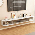 Floating TV Stand Wall Mounted Entertainment Center, 39.3–70.8 in Modern Media Console Shelf for Under TV Storage with Rounded Corners & Cable Management, Space-Saving for Living Room & Bedroom