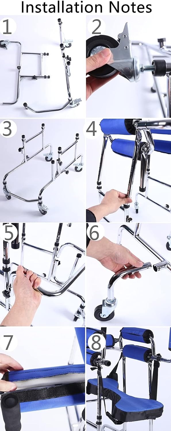 Walkers for Seniors Walker Children with Cerebral Palsy,Height-Adjustable Mobile Walker,Rollators 6 wheeS seat Disabled Assistive Equipment rollator Walker, Durable Mobility Aid., Blue