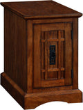 Leick Home Mission Narrow End Table, Solid Wood, with Door, for Living Room and Small Spaces, Mission Oak, 82401
