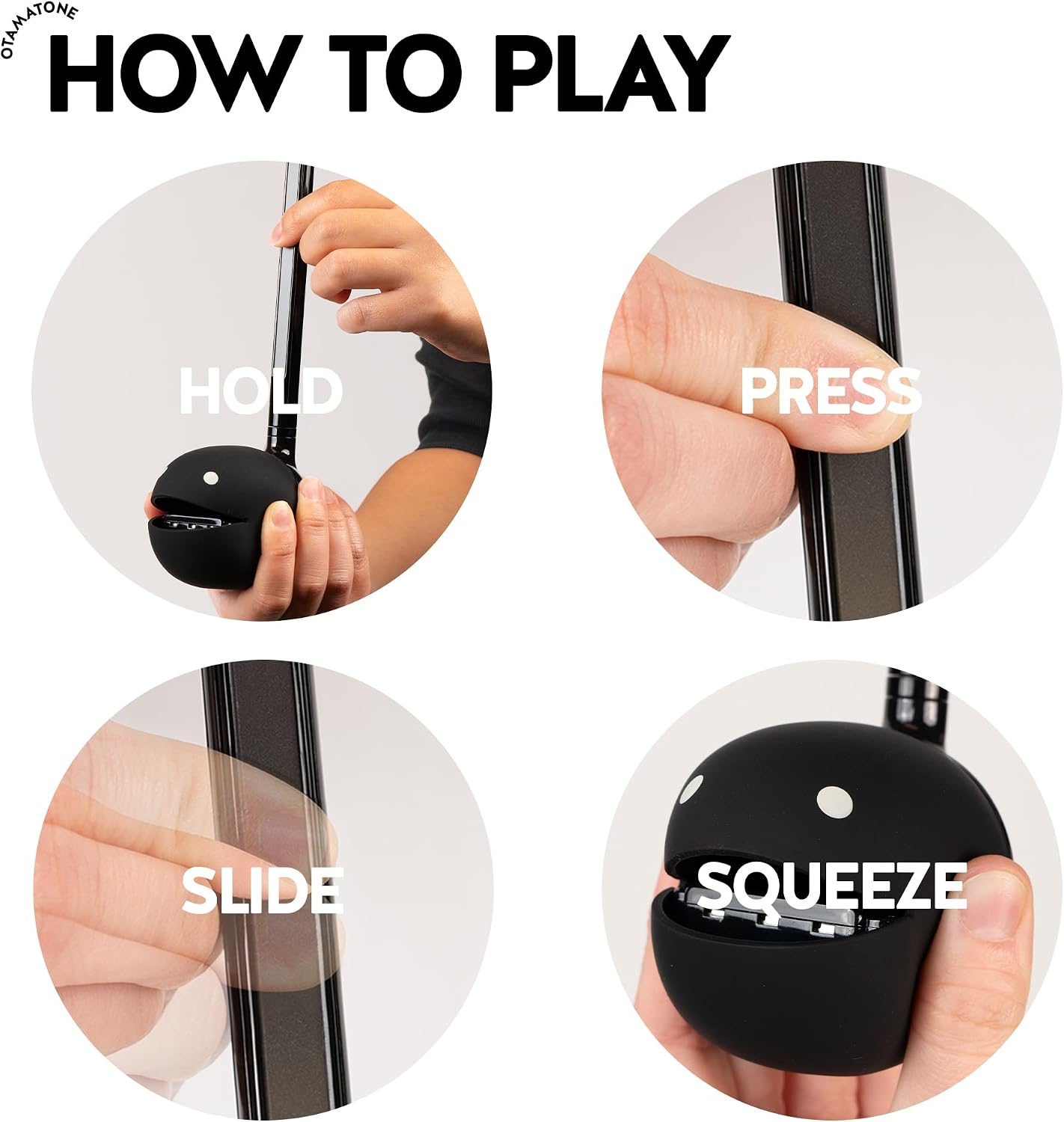 Otamatone Japanese Electronic Musical Instrument Portable Music Synthesizer from Japan by Maywa Denki Studio Award Winning, Educational Fun Gift for Children, Teens & Adults - Black (Set of 3) [Eng]