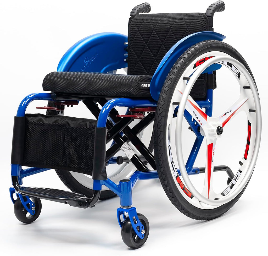 Wheelchairs,Lightweight Wheelchair,Self-Propelled Wheelchairs,Portable Folding Wheelchair for Adults and Seniors,Transport Wheelchair,Sports Wheelchair(Blue,41cm/16.1in)