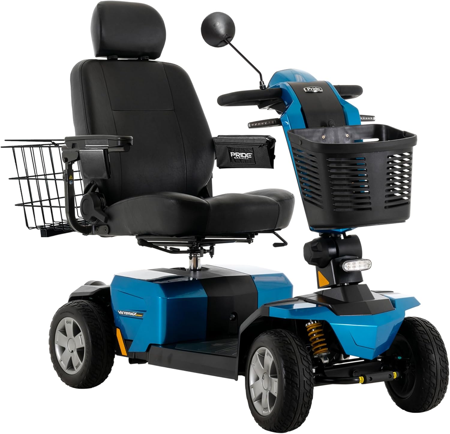 Pride Victory LX Sport + Accessories, Heavy Duty 4 Wheel Scooter for Adults and Seniors, Comfrot High Back Seating, 400 lb Capacity, LED Lighting, CTS Suspension, 8.6 MPH, Extended Service Warranty