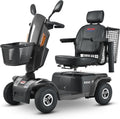 S500 4-Wheel Electric Mobility Scooter, Long-Range 52Ah Battery Up to 25 Miles, 500W Heavy-Duty Motor, 10' Pneumatic Tires, Adjustable Captain Seat, Storage Baskets for Seniors, Gloss Black