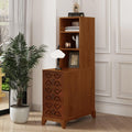 JIJIWANG 23.6' L End Table with 3 Drawers, Corner Table with 2 Open Shelves, Tall Side Table for Bedroom and Corner, Walnut,Expect Arrival Date, Natural