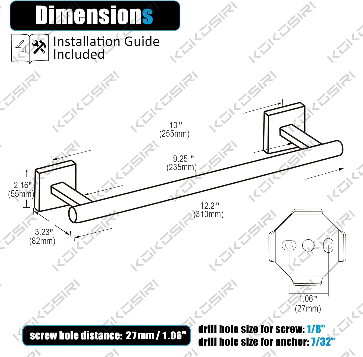 Toilet roll Holder 12 Inch Bathroom Towel Bars Toilet Paper Holder Roll Stainless Steel Wall Mount Oil Rubbed Bronze