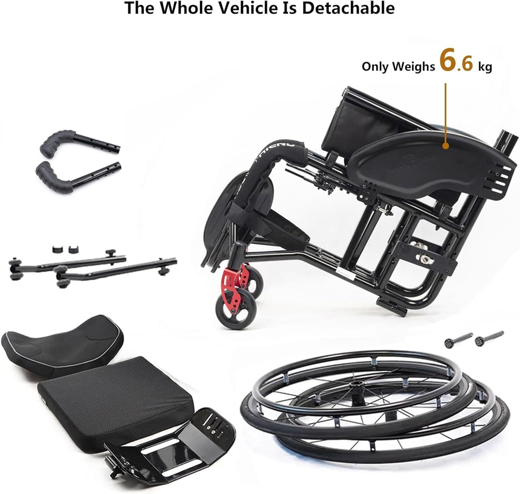 Wheelchairs for Adults,Sports and Leisure Wheelchairs,Portable Manual Wheel Chair,Folding All-Terrain Ultra Lightweight Wheelchair,Self-propelled Transport Wheelchairs(Seat Width 36cm/14.1in,Purple)