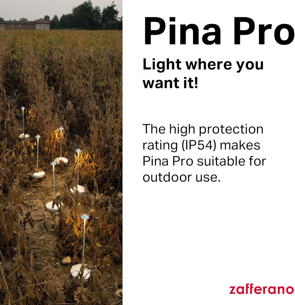 Zafferano, Pina Pro Lamp, Rechargeable Cordless Table Lamp with Touch Controls, Suitable for Indoor and Outdoor, Dimmer, 2200-3000 K, Height 11.4 Inches, Rust Color