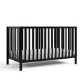 Storkcraft Morningside 5-in-1 Convertible Crib (Black) – GREENGUARD Gold Certified, Fits Standard Crib Mattress, Converts to Toddler Bed, Daybed and Full Bed, 4 Adjustable Mattress Heights