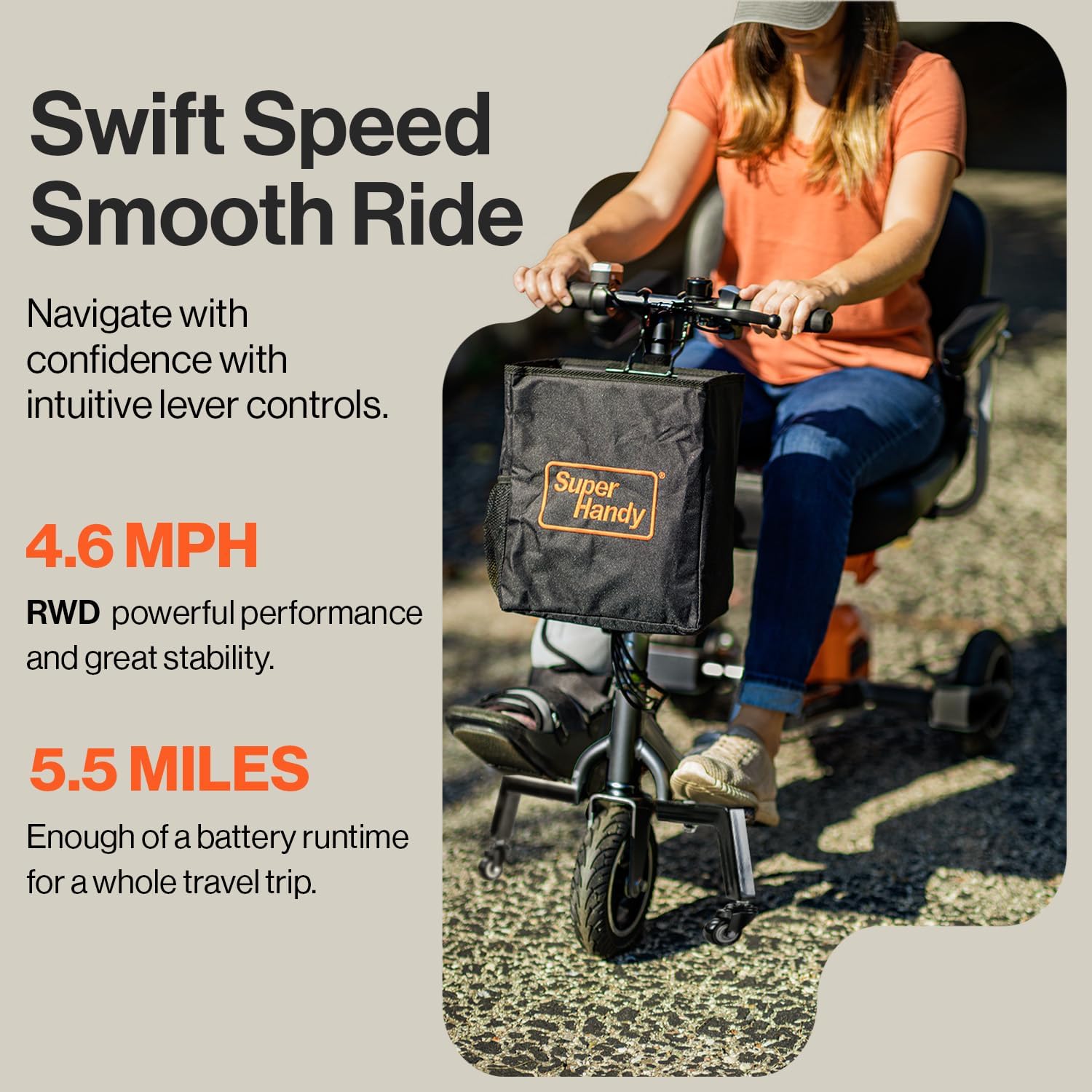 SuperHandy Passport Plus Mobility Scooter - Foldable 3 Wheel & GoRise FC Electric Floor to Chair Lift for Seniors and People with Disabilities - 400 Lbs Capacity [Bundle deal]
