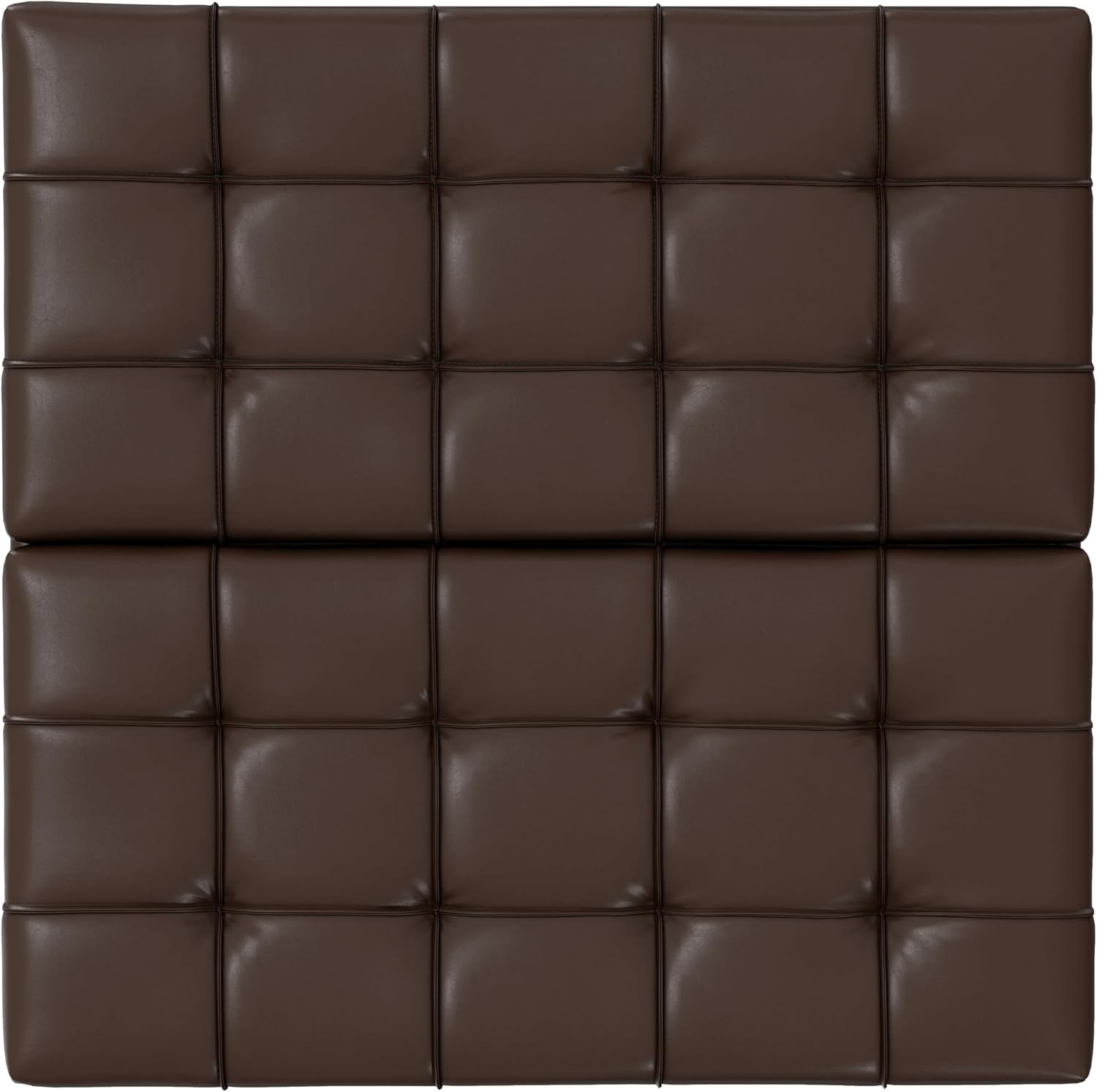 SIMPLIHOME Harrison Large Coffee Table Storage Ottoman - 40 inch Wide Upholstered Vegan Leather Square Lift-Top Ottoman in Chocolate Brown, Transitional Bench for Living Room with Sturdy Base