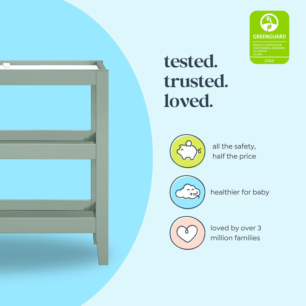 Carter's by Davinci Colby Changing Table in Light Sage, GREENGUARD Gold Certified