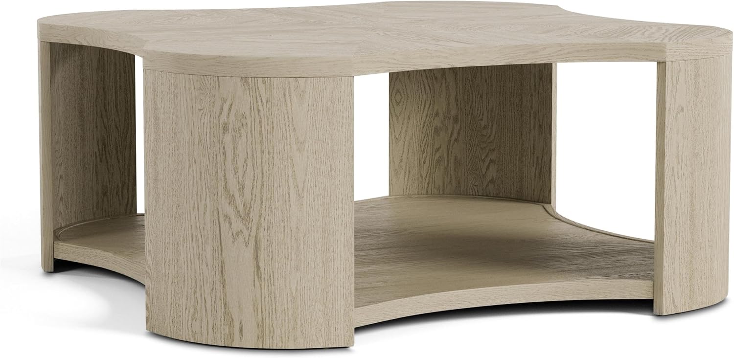 Furniture of America Selyra Modern Solid Wood 42-inch Mobile Square Coffee Table with Casters, 1 Shelf and Plinth Base for Living Room, Oak