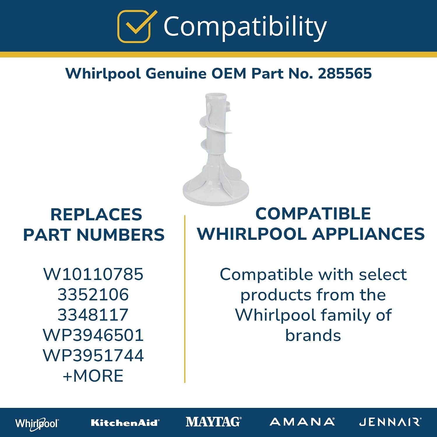 Whirlpool 285565 Agitator for Washer