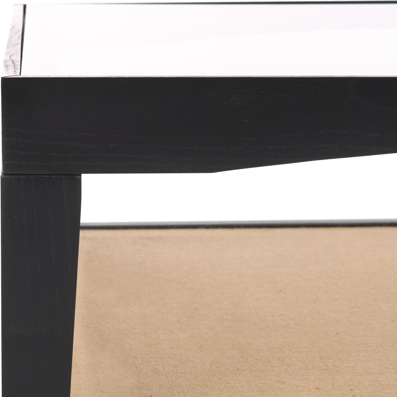 SAFAVIEH Couture Collection Nicolella Black Square Glass & Linen Coffee Table